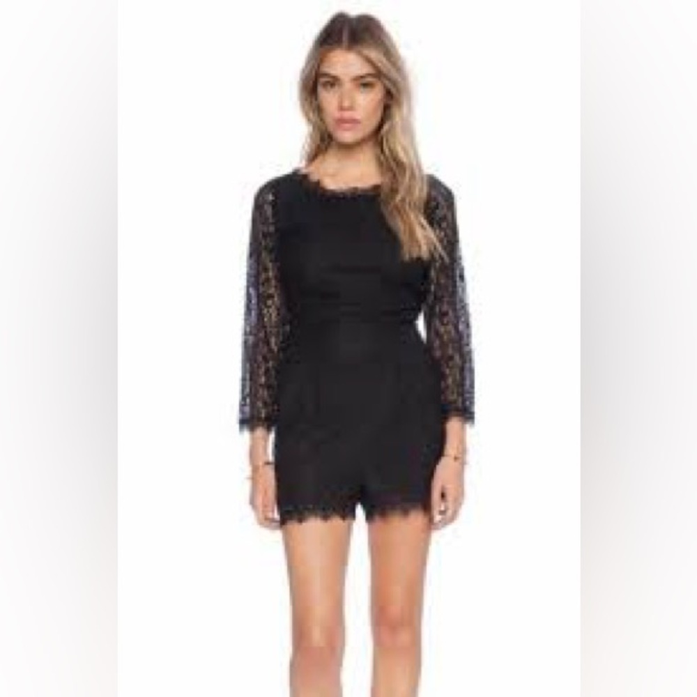 Joie Nali Black Lace Romper Long Sleeved Black Size 4